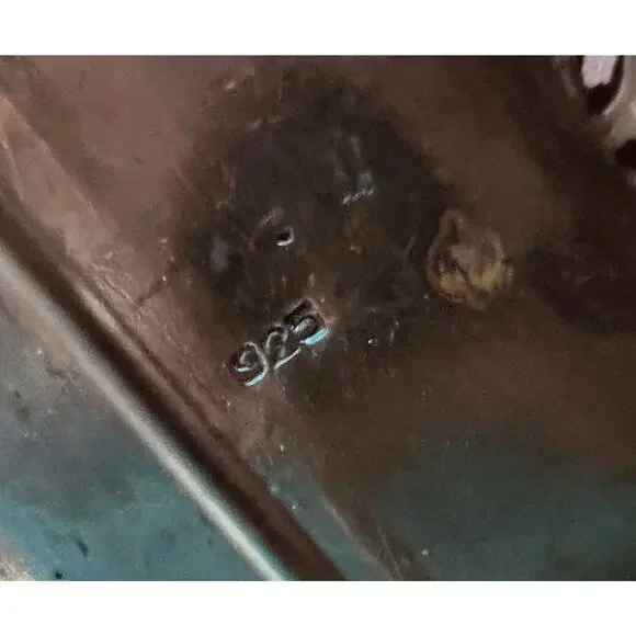 Vintage Sterling Silver 925 Marcasite Brooch with Mother of Pearl 2.75” Oval Pin - Picture 2 of 9